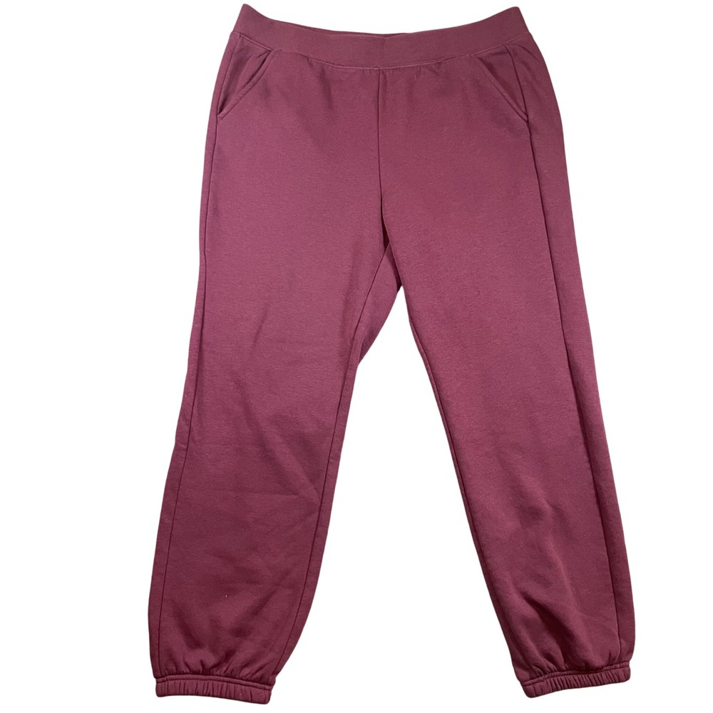 Athletic Works‎ Women's Sweatpants Joggers Size Large (12-14) Maroon Pockets